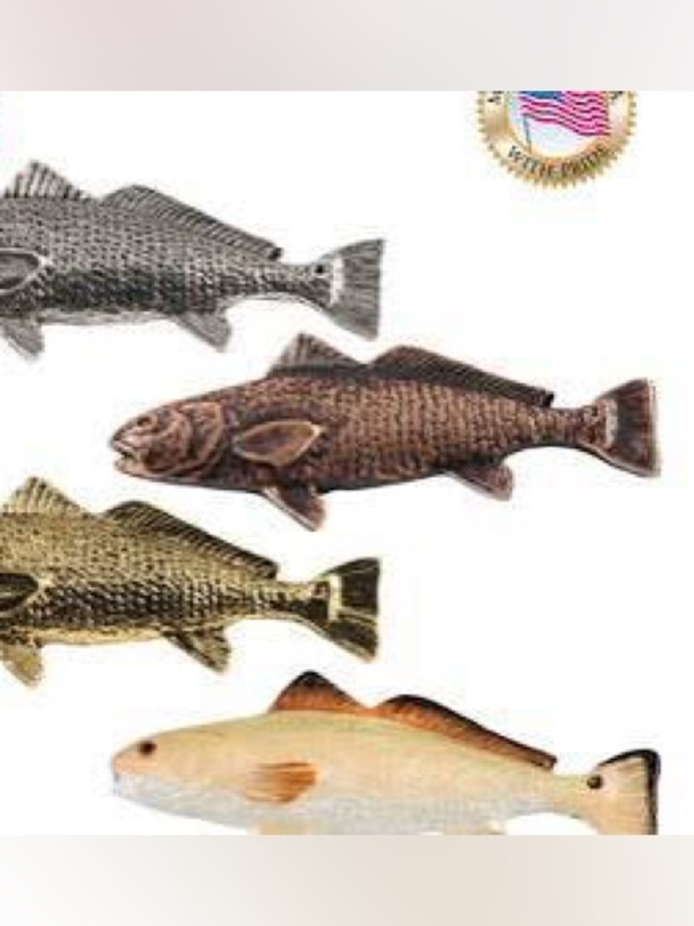 Red drum pin, pewter redfish pin, redfish brooch, redfish pin